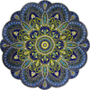 Mosaico Geométrico - Flor Azul e Amarela