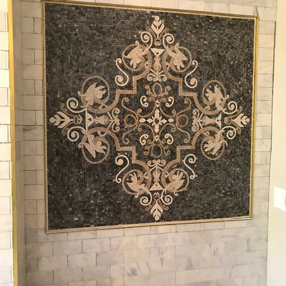 Lutfi Inspired - Marble Mosaic Arabesque Floral - Mesh Backing