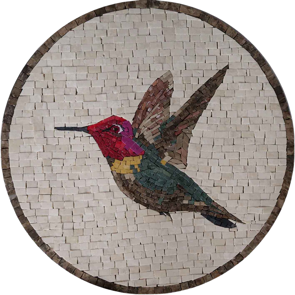 Medaglione Mosaico - Mosaico Colibrì