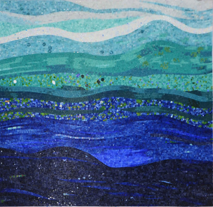 Arte mosaico abstracto - Degradación azul
