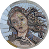 Un'opera d'arte a mosaico con medaglione Muse