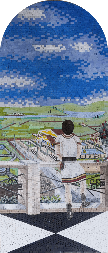 Vista del balcón antiguo - Arte mosaico
