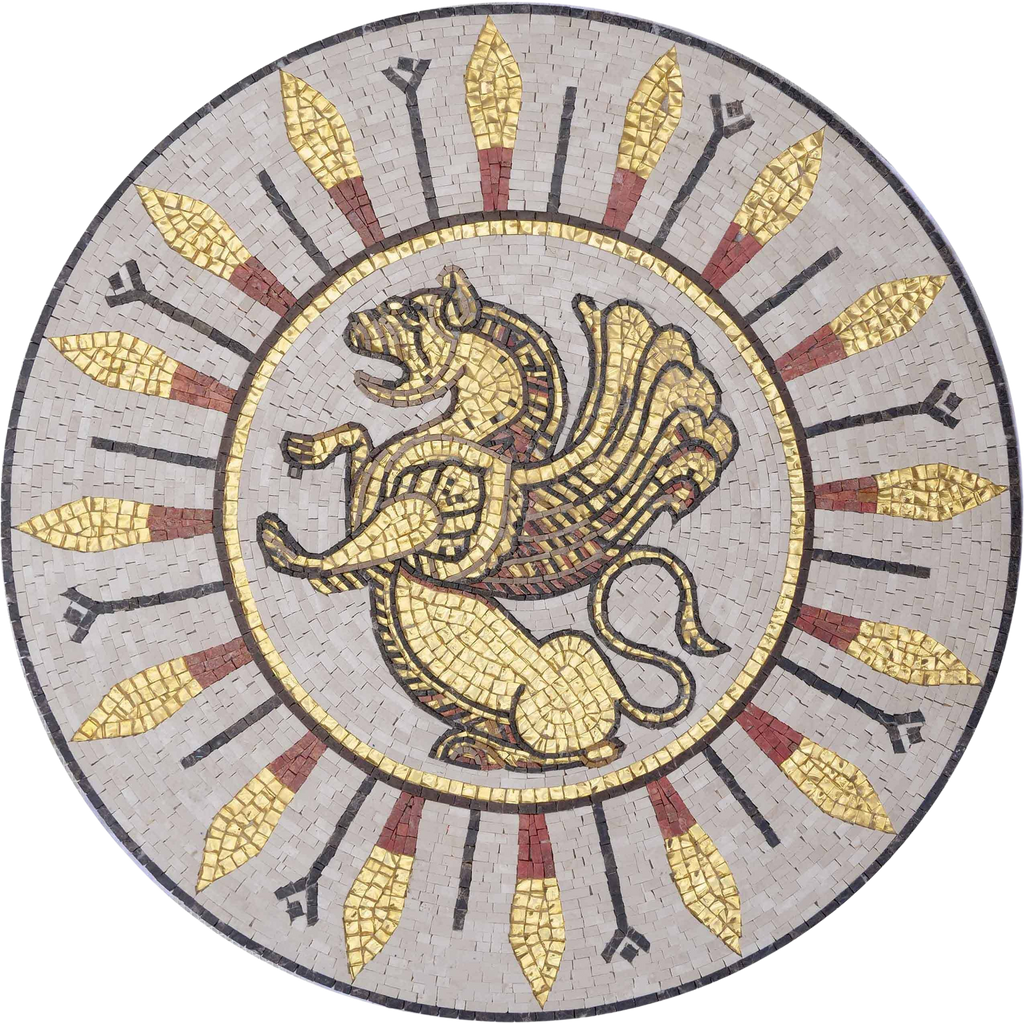 Medalhão Mosaico - Leão Antigo