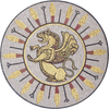 Médaillon Mosaïque - Lion Ancien
