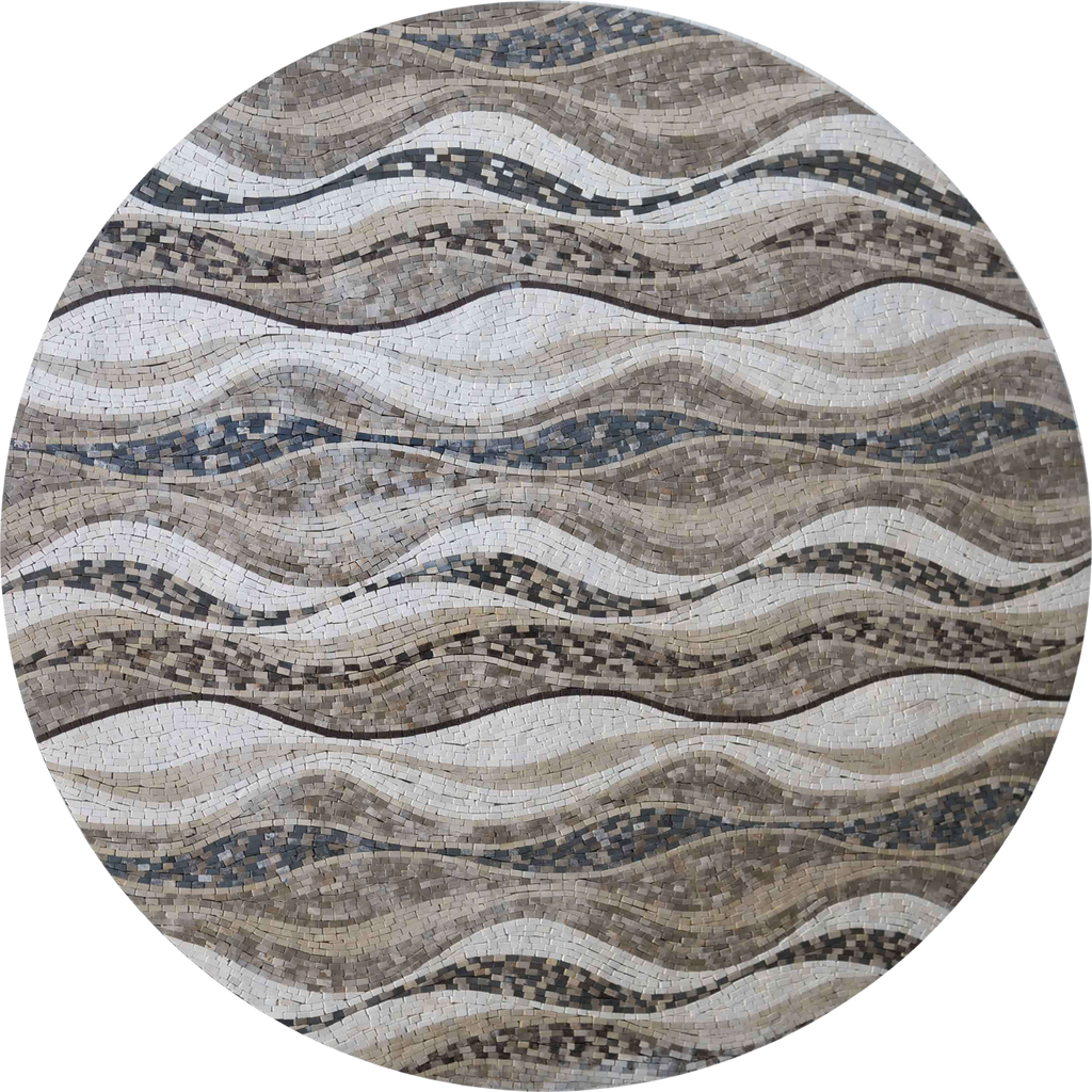 Mosaic Medallion - Beige Waves