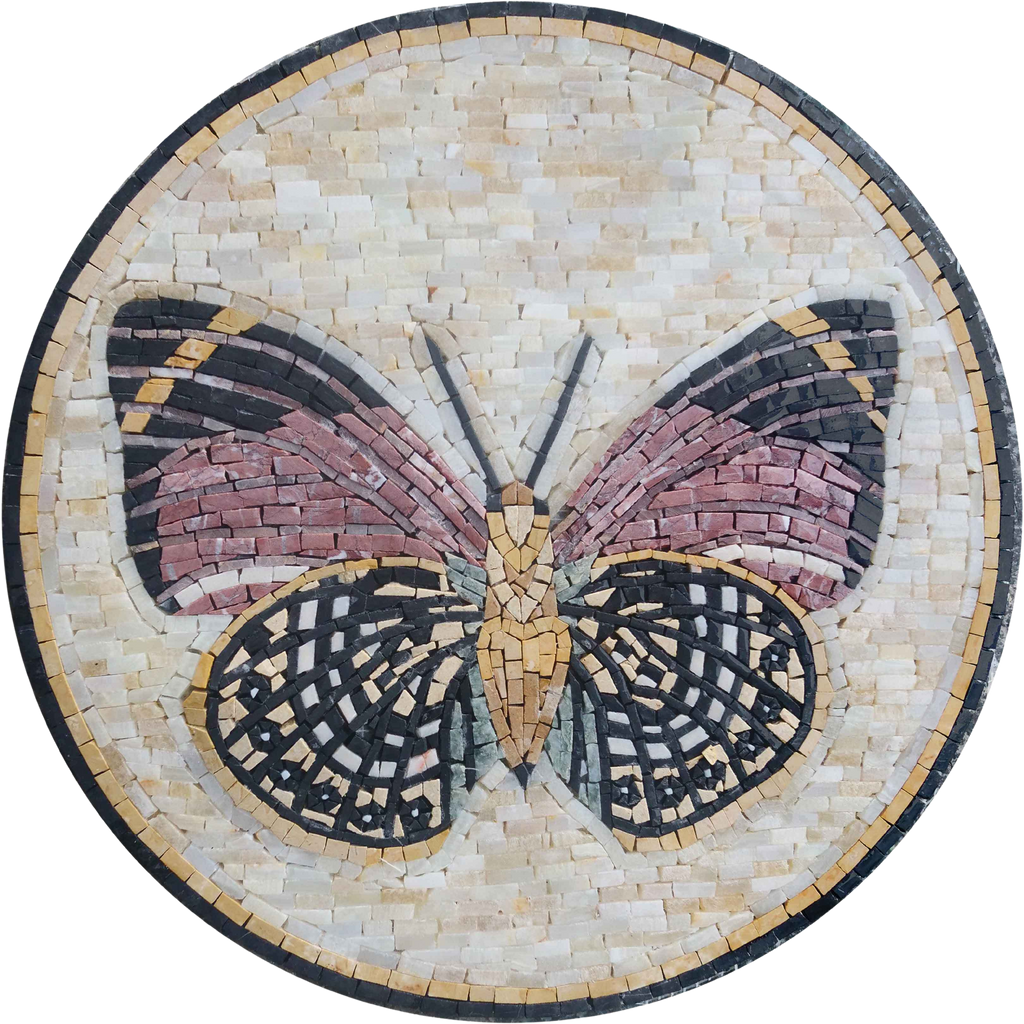 Medaglione in mosaico - Design a farfalla