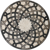 Medalhão Mosaico - Formas de Flores em Colisão