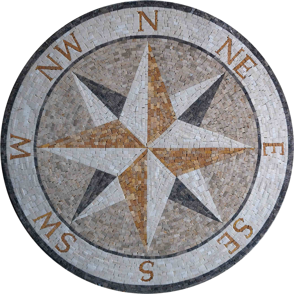 Mosaic Medallion - Double Compass