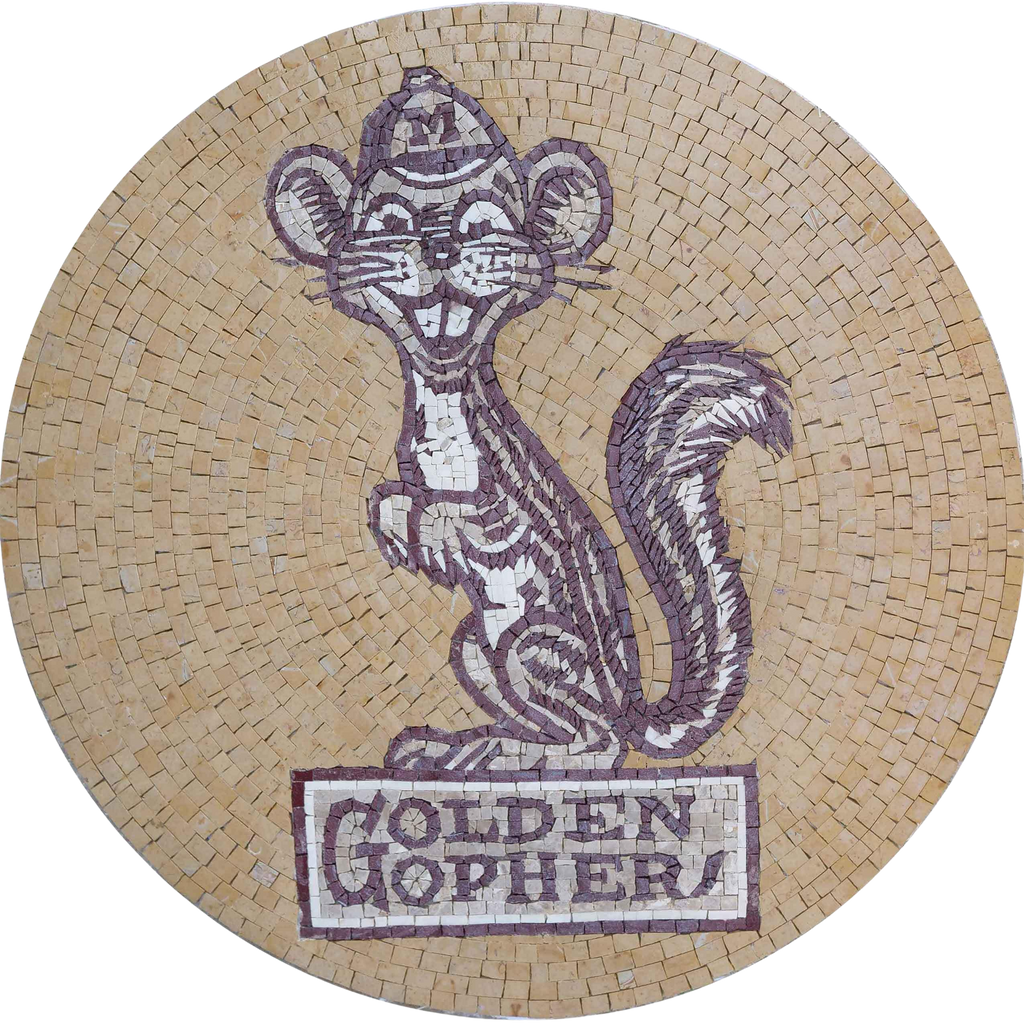 Medalhão Mosaico - Gopher Dourado
