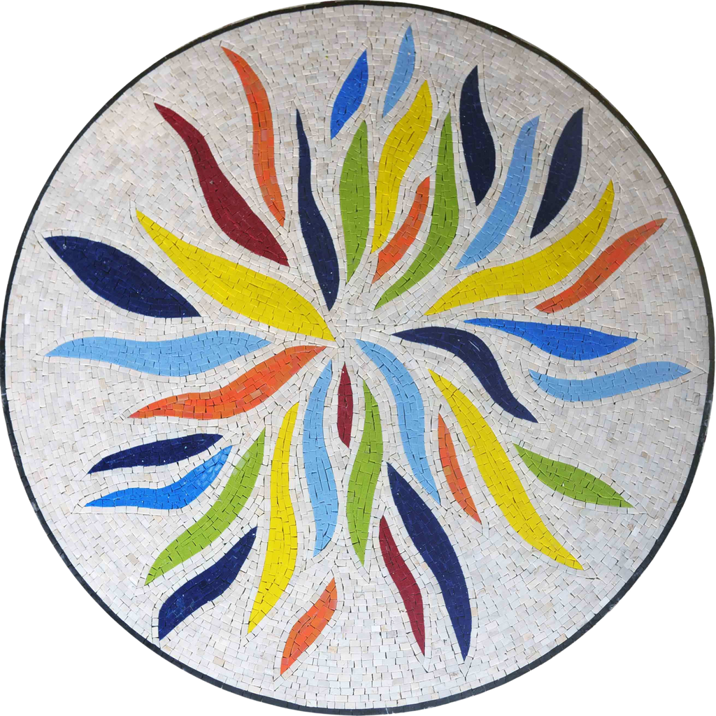 Diseño de mosaico de arcoíris - Arte medallón