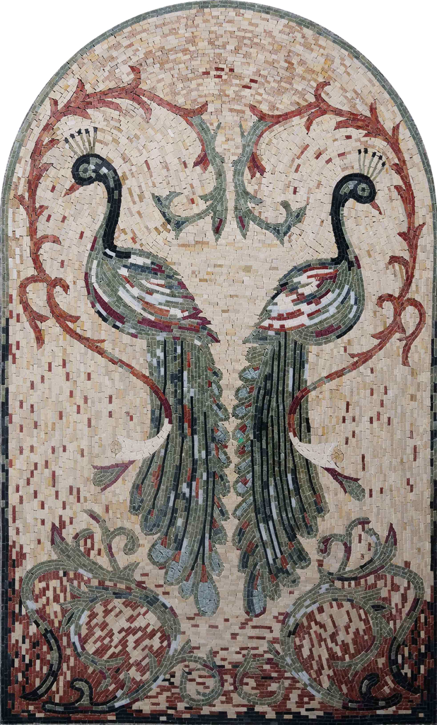 Mosaic Tile Art - Peacock Love