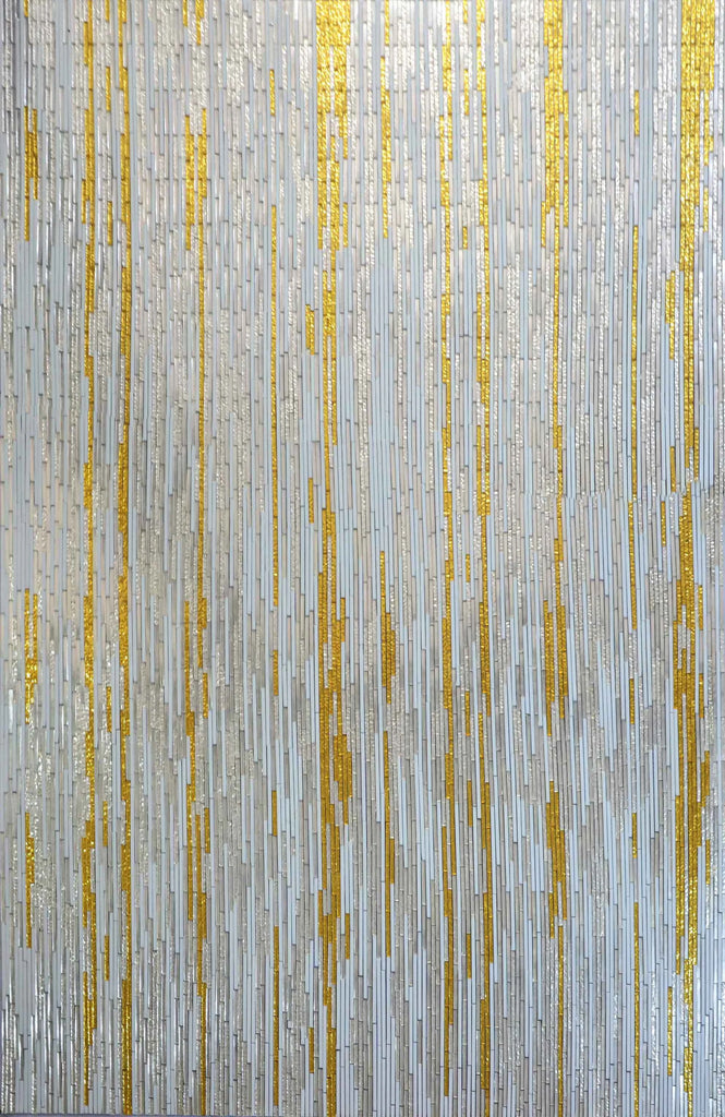Mosaïque abstraite - Gouttes de pluie dorées