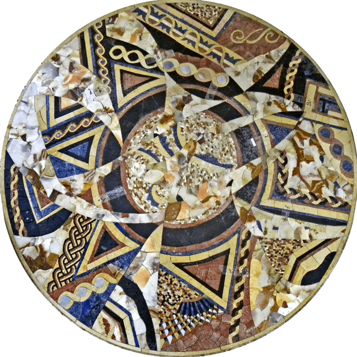 Kolaz - Abstraktes Wasserstrahl-Mosaik-Medaillon