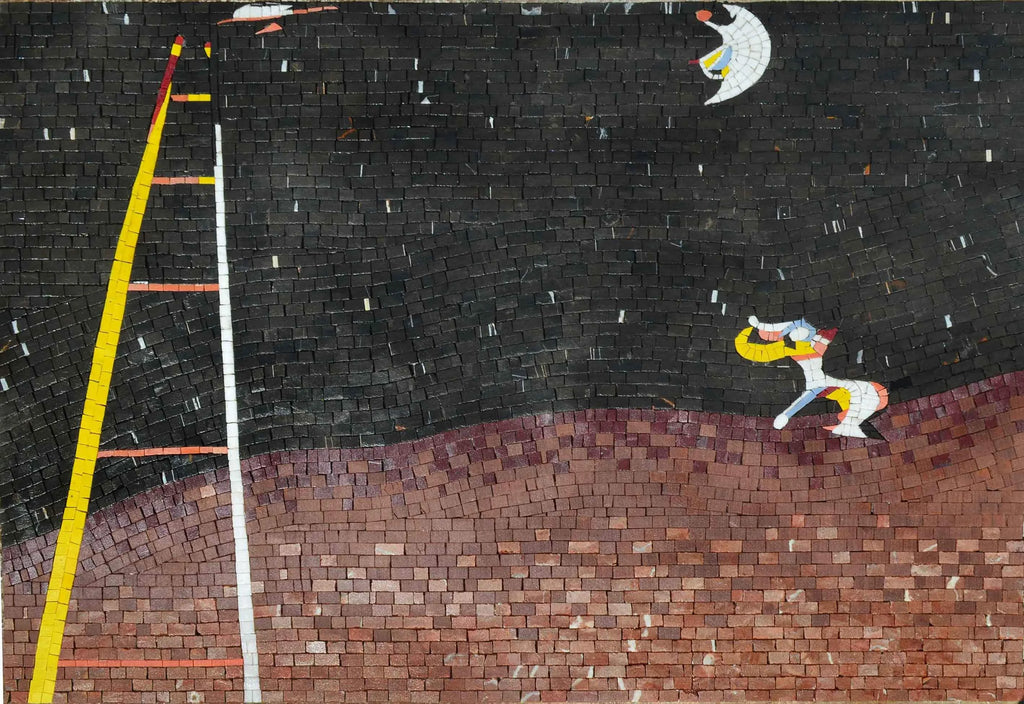 Cane che abbaia alla luna di Joan Miro - Riproduzione astratta del mosaico