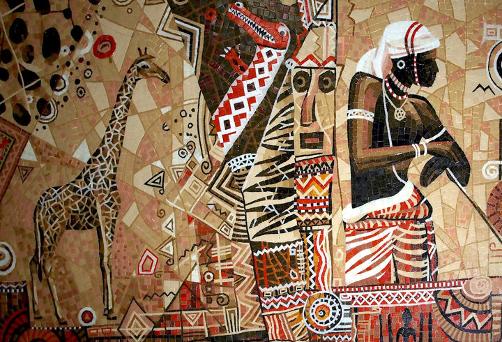 Afrikanische Wildnis II - Abstrakte Mosaikgrafik