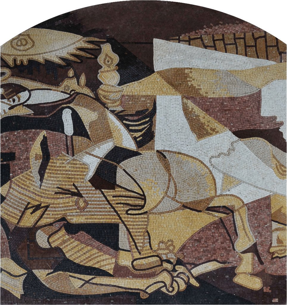 "Segunda Guernica" de Pablo Picasso - Reprodução em Mosaico Abstrato