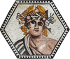 Ritratto greco antico riprodotto con mosaici