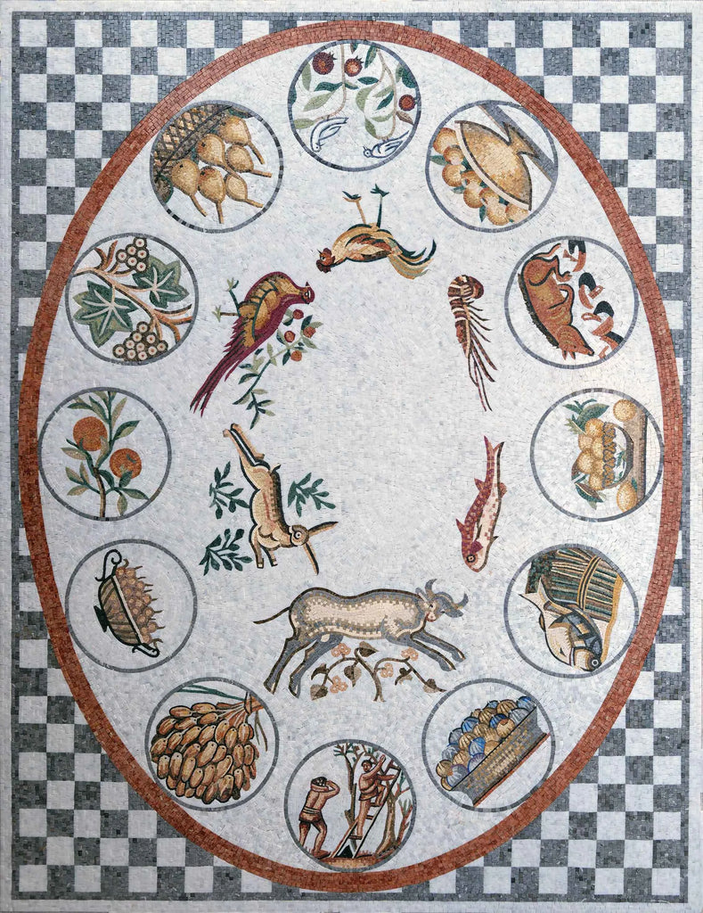 Ancient Mosaic - Ancient Animals & Food