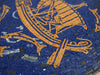 Древняя мозаика - римский корабль и дельфины