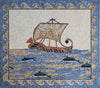 Ancient Sailing Boat Mosaic Marble