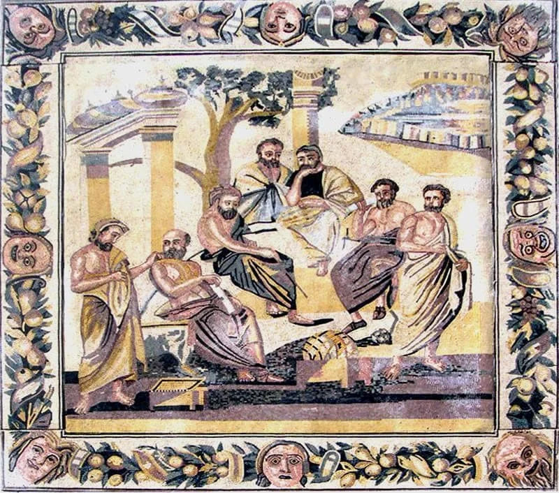 Arte del mosaico di scene antiche