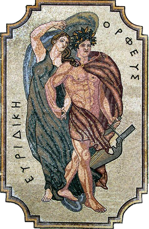 Orfeu e Eurídice - arte do mosaico grego