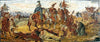 Mármol de mosaico de escena de batalla