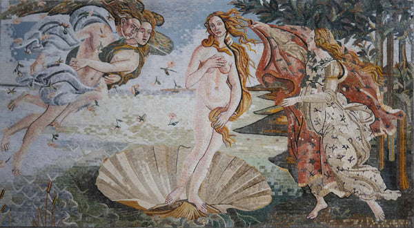 Sandro Botticelli Venus Birth - Roman Mosaic Reproductions Luxury Artwork Reproduction - Mesh Backing