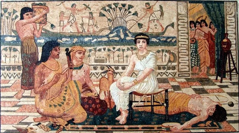 Art de la mosaïque de la scène égyptienne de Cléopâtre