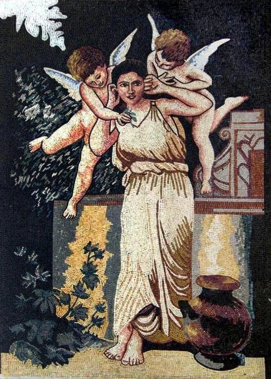 Mosaicos Personalizados - Diosa Griega y Ángeles