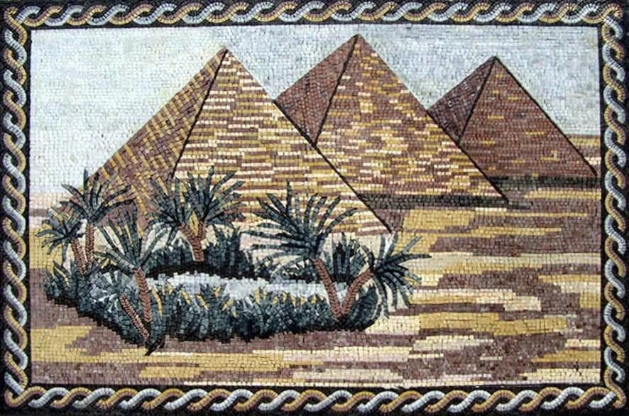 Arte em mosaico de mármore egípcio