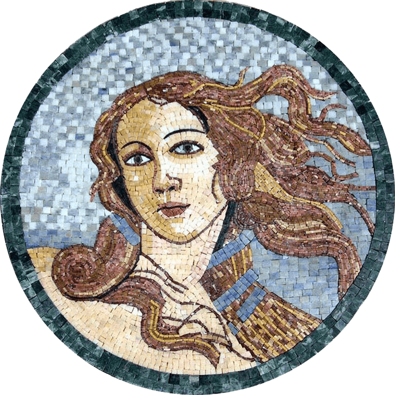Deusa do amor e da beleza - medalhão em mosaico