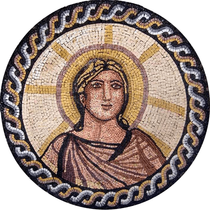 Medalhão Mosaico com Figuras Gregas