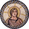 Medallón Mosaico Figura Griega