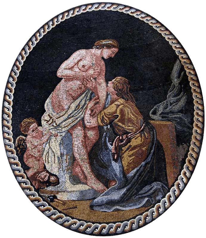 Греческая богиня мозаичная фреска