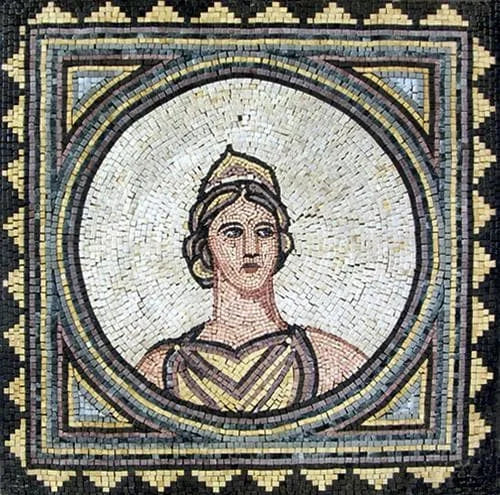 Dea greca del focolare - Riproduzione a mosaico