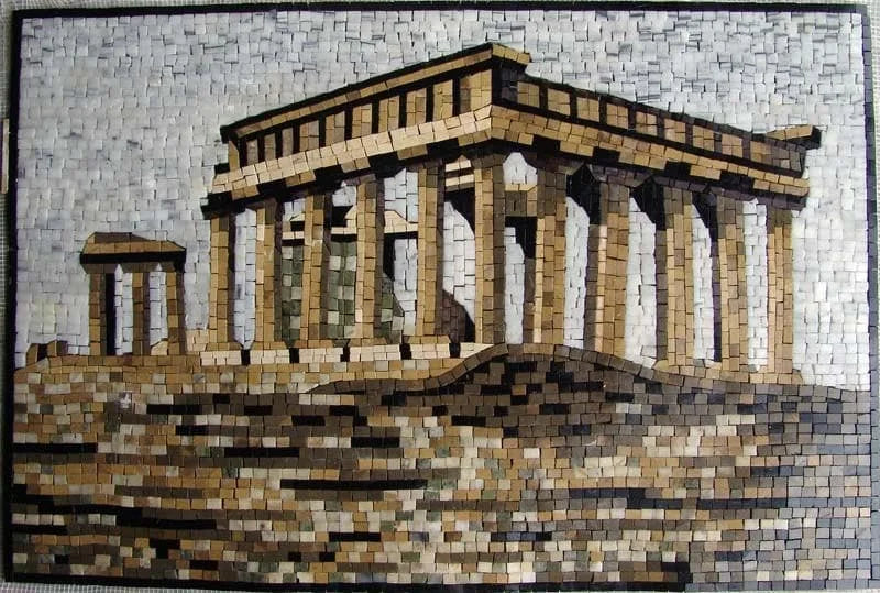 Mosaico de ruinas griegas