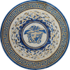 Medalhão de Pedra Feito à Mão - Mosaico Azul Medusa