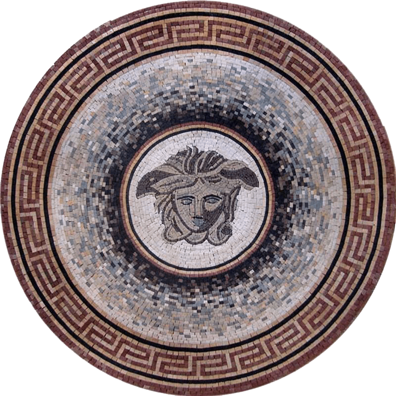 Каменный медальон ручной работы - мозаика Медуза