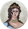 Arte em mosaico de medalhão de retrato ilustrado