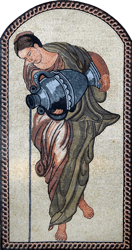 Obra de arte del mosaico de la dama griega
