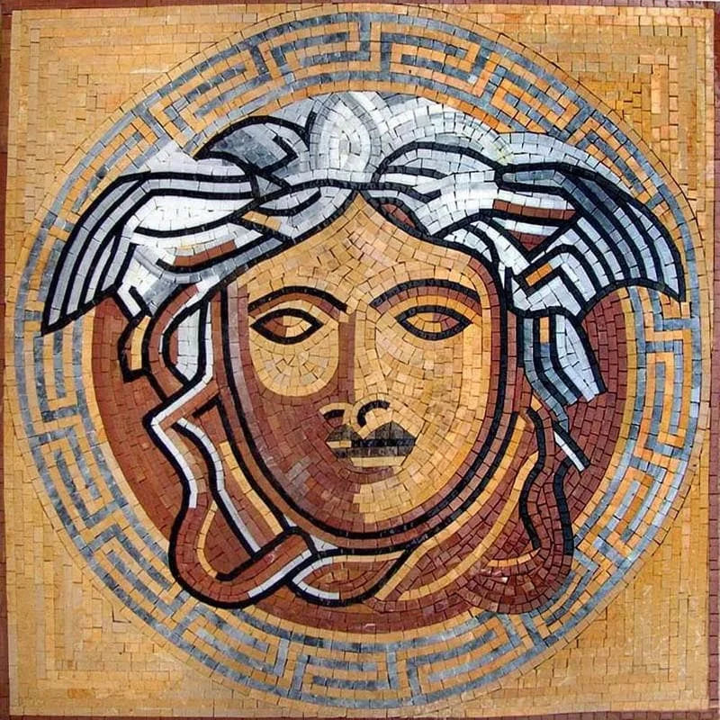 Quadrado em mosaico de mármore - Versace