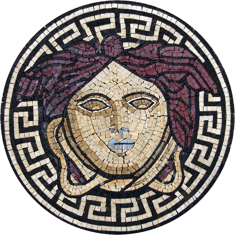 Arte illustrativa del mosaico di Medusa