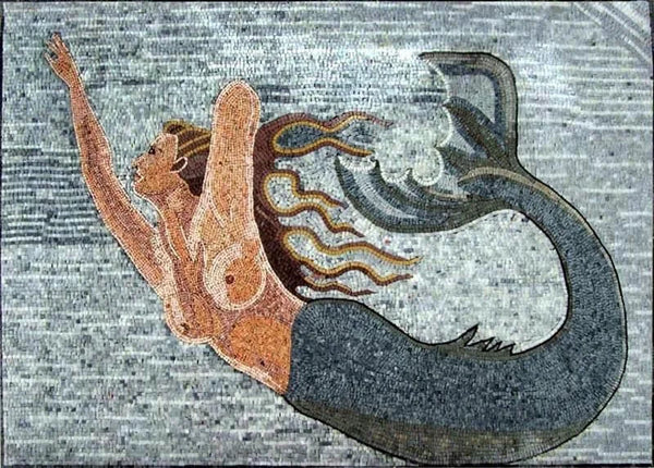 Mermaid Mosaic Art | Luxury Handcrafted Natural Stone Decor