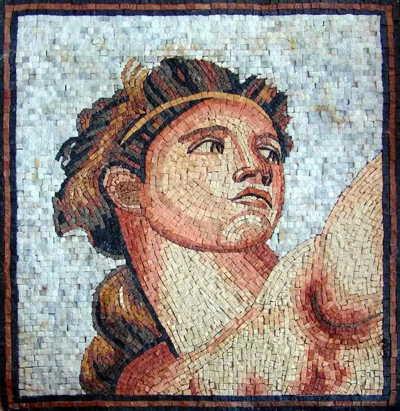 Busto de Michelangelo David - Reprodução em mosaico