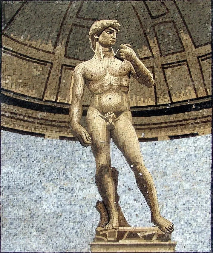 Michelangelo Pieta e David - Reprodução em Mosaico