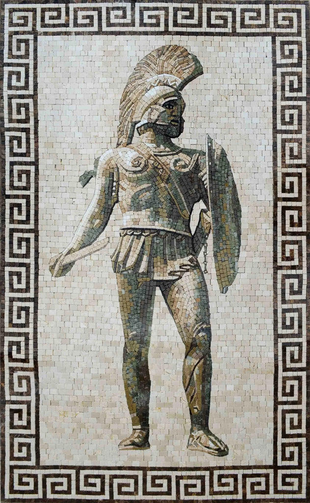 Царь Леонид Спарты - греческое мозаичное искусство