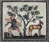 Disegno a mosaico di una scena di caccia romana