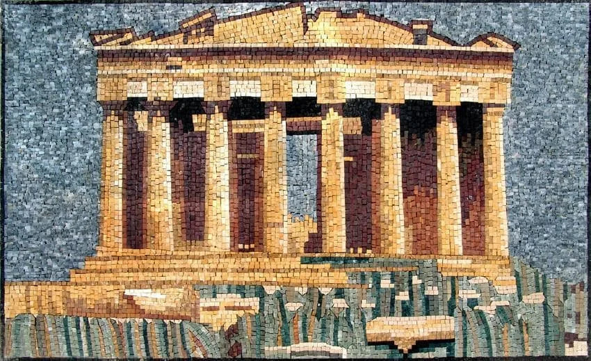 Mosaico Diseño de mármol Ruinas antiguas Mosaico de mármol