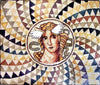 Mosaico murale con illusione della dea greca